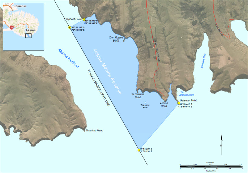 Akaroa Marine Reserve map.