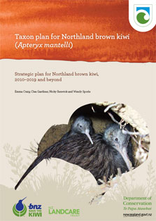 Cover of the Taxon plan for Northland brown kiwi.