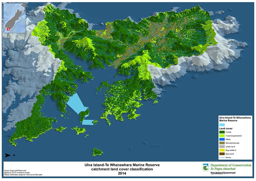 Ulva Island land cover map.