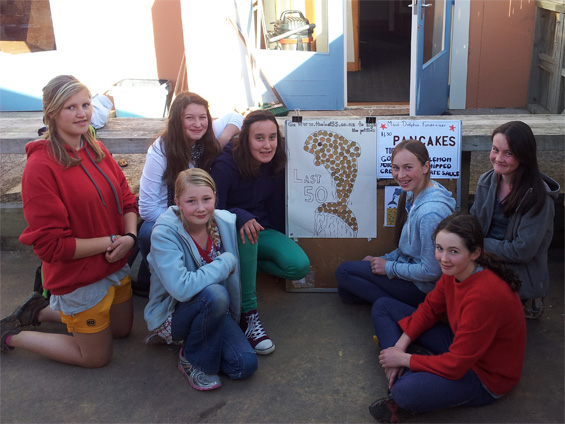Students from Tauranga’s Waldorf School hosting a bake sale to raise funds for Māui dolphins. 