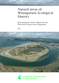 Cover of the report showing Ngunguru Sandspit with Whakareiora at the base of the sandspit.