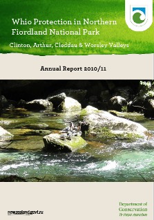 Whio protection in Northern Fiordland National Park Annual Report 2010/2011 - cover