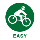 Mountain biking icon for easy grade. 
