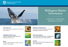 Home page of Wellington marine information resource. 