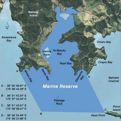 Map of marine reserve boundaries. 