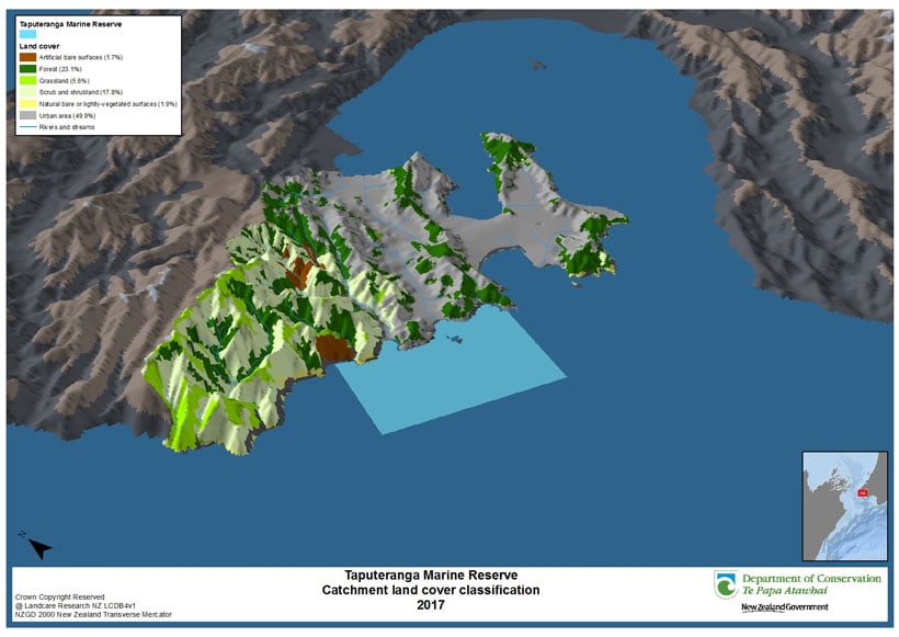 Taputeranga Marine Reserve catchment land cover classification 2017. 