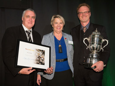 Dr Rick McGovern-Wilson, Hon Nicky Wagner and Prof. Peter de Lange at the Green Ribbon Awards Ceremony at Parliament. Dr Rick McGovern-Wilson, Hon Nicky Wagner and Prof. Peter de Lange at the Green Ribbon Awards Ceremony at Parliament.