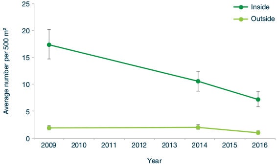 Rock lobster abundance graph.