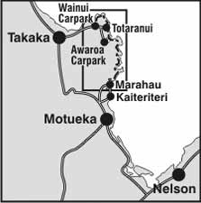 Abel Tasman Coast Track locality map.