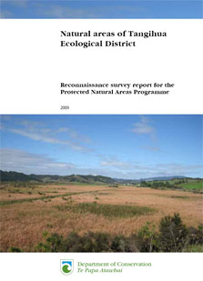 Cover of the publication showing raupo reedland, Taikirau Swamp. Photo: Sarah Beadel, Wildland Consultants Ltd.