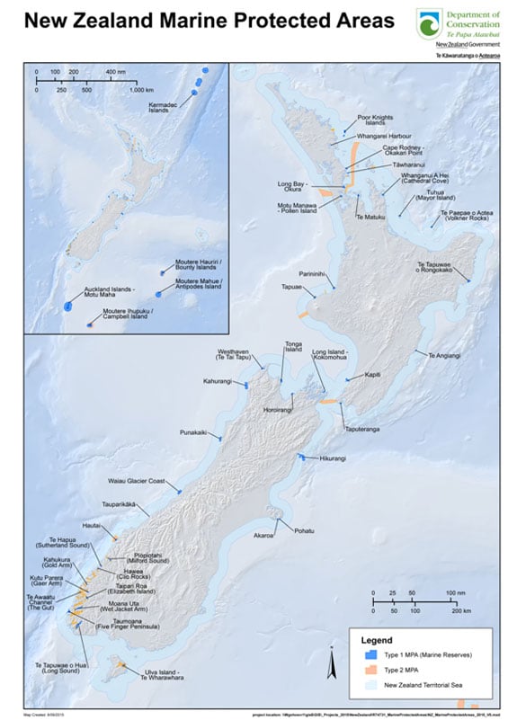 Map of Marine Protected Areas. 