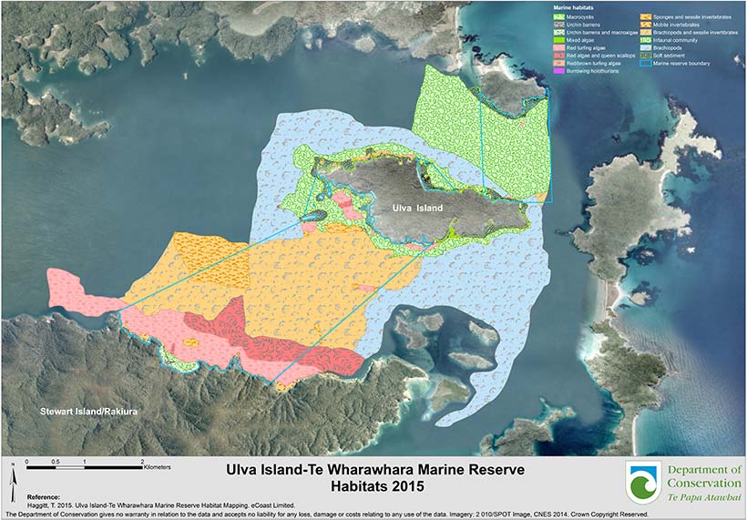 Ulva Island Habitats Map 2015