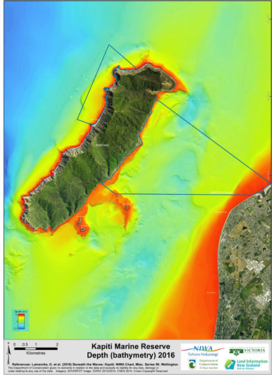 Kapiti island sea bed map