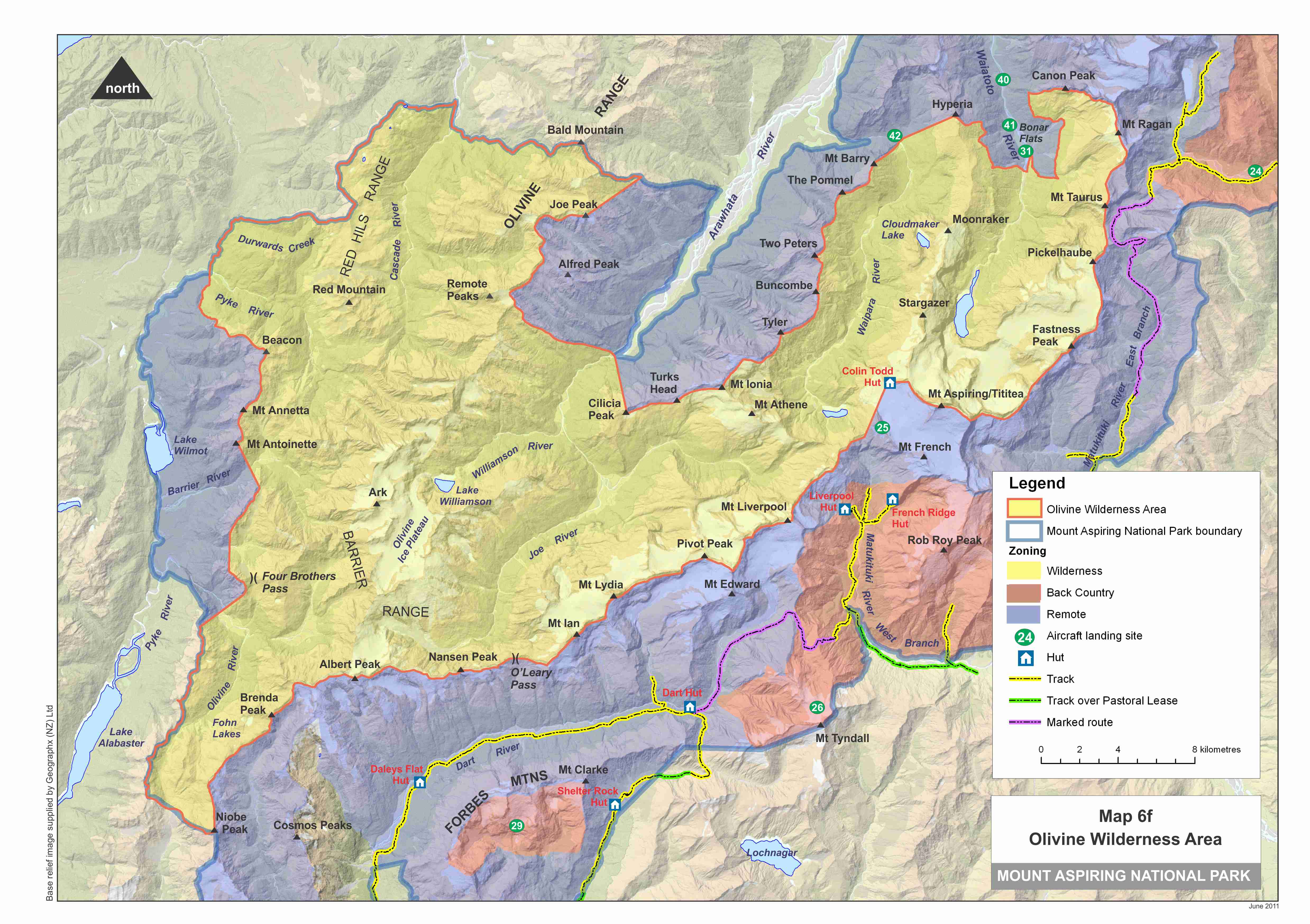 Maps Mount Aspiring National Park Management Plan Publication
