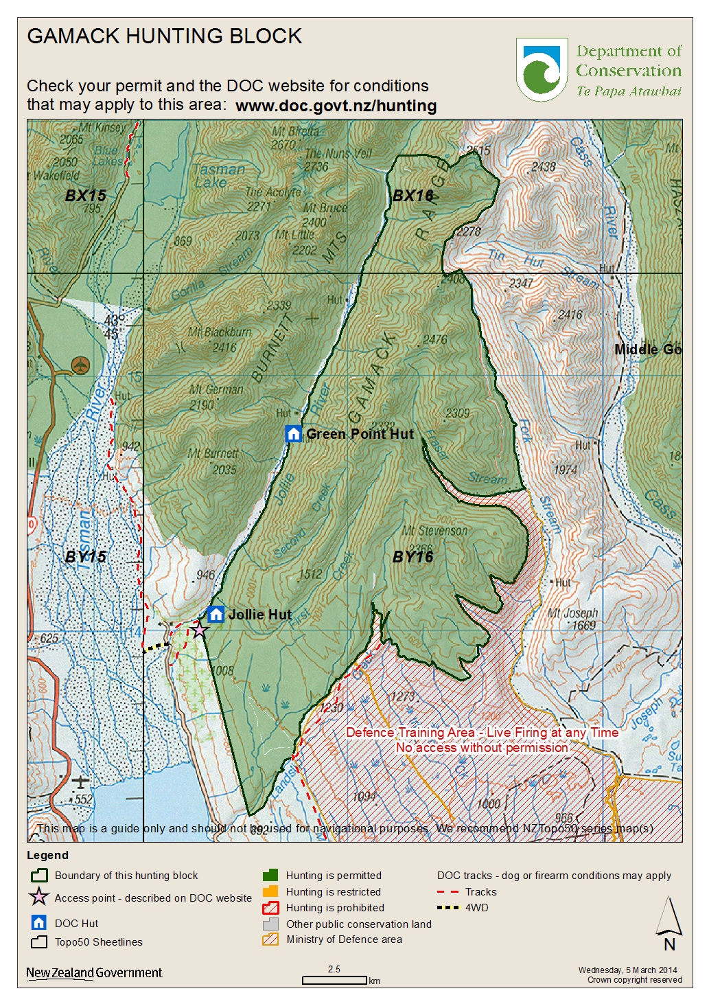 Gamack hunting block Mackenzie Country and Waitaki hunting Canterbury