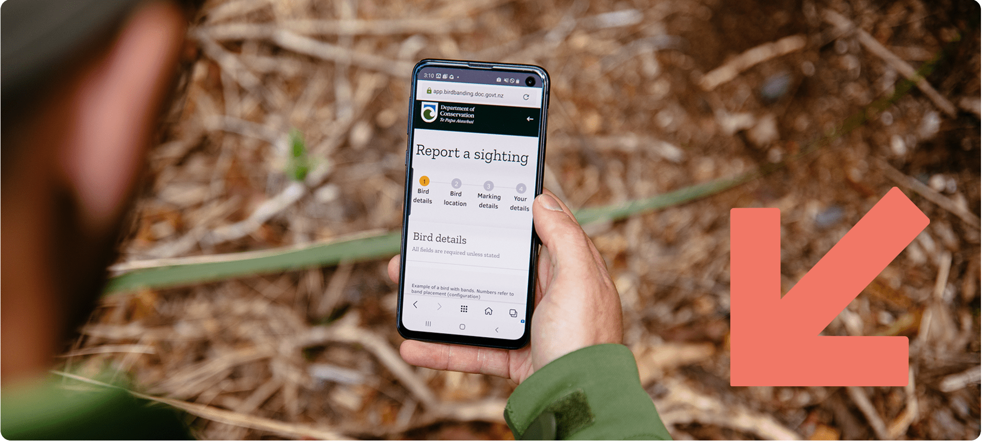 
Ranger using his cell phone for work.