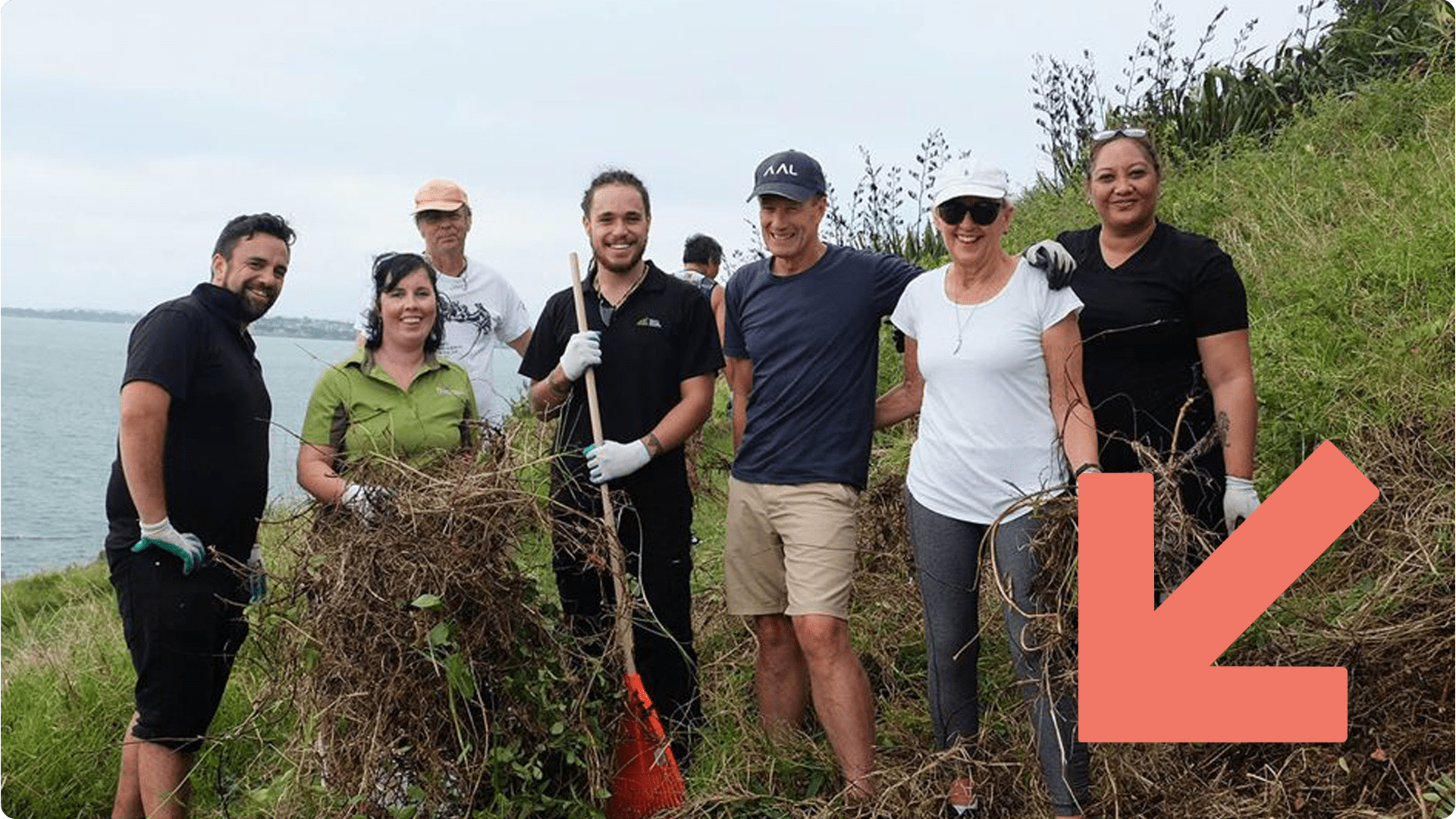 Group volunteers at the Maungauika weeding event.