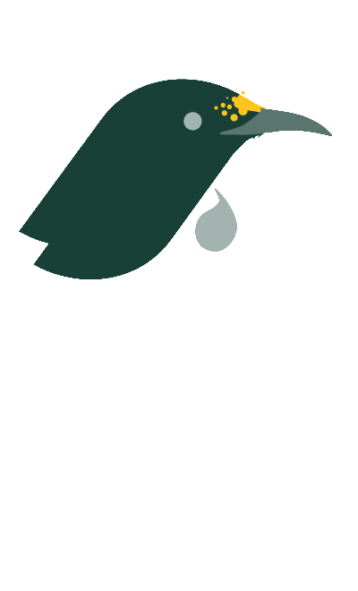 A tui's head icon that represents the value 'achieve'.