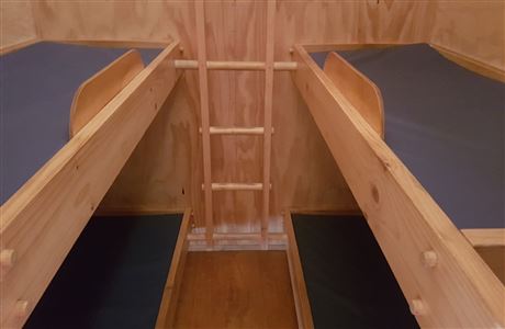 Bunk room in Routeburn Falls Hut. 