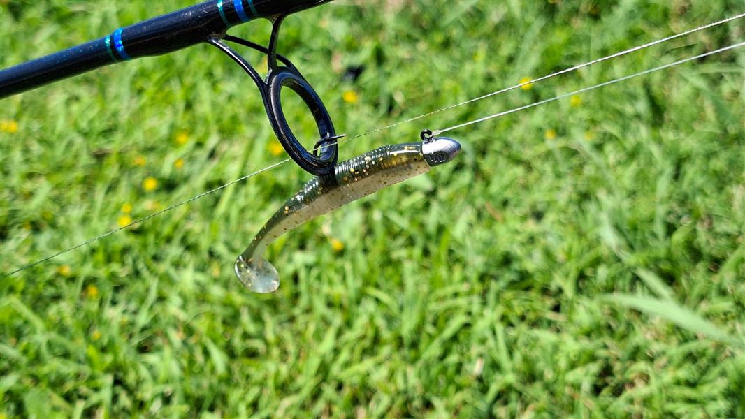 Example of scented soft bait that is not allowed in the Taupō Fishing District on a spinning rod.