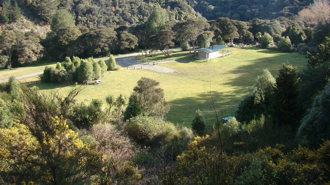 Aerial view of Glencoe campsite. 