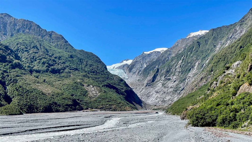 View on the Franz Josef Glacier/Kā Roimata o Hine Hukatere Walk