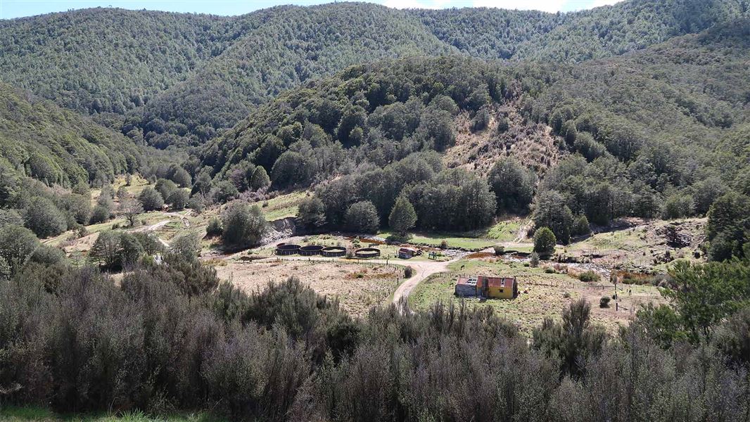 Big River historic settlement from Big River Hut