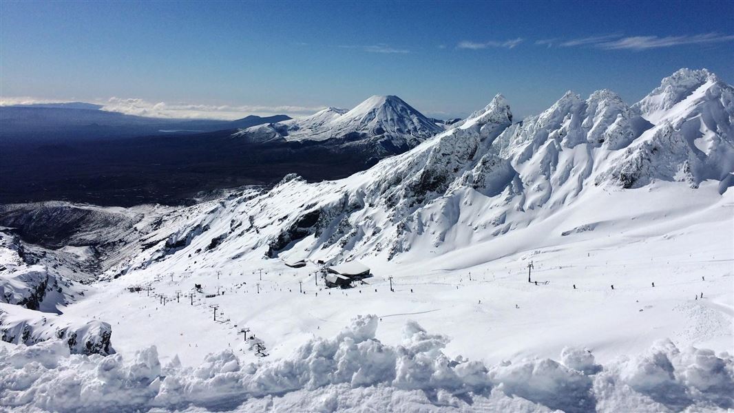 Ski field in snow. 