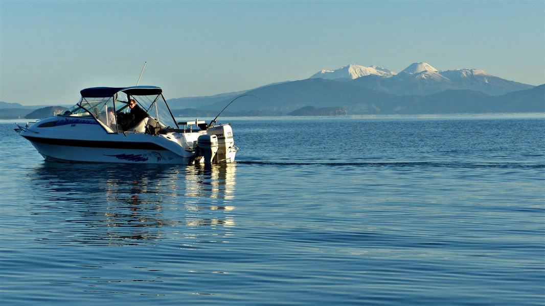 Trolling on Lake Taupo. 