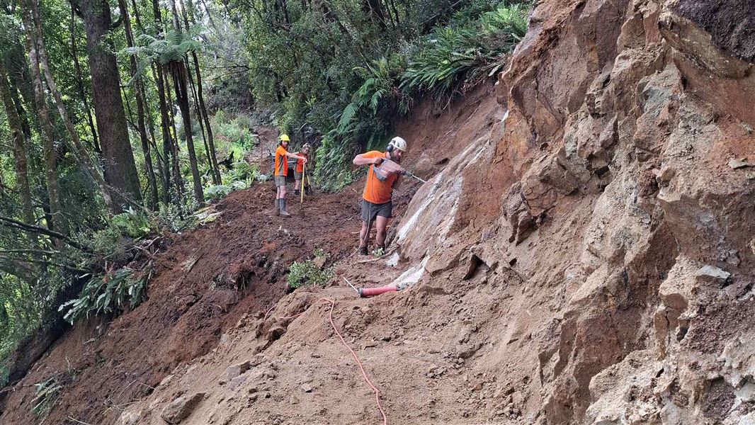 DOC rangers working on the new section of Paparoa Track